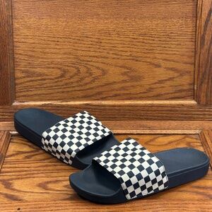 Vans Checkerboard Dress Blue Slide On‎ Sandals